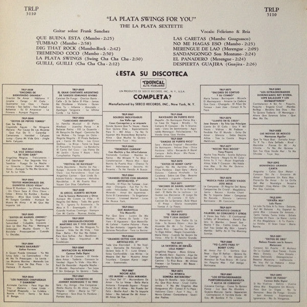 The La Plata Sextette Swings For You