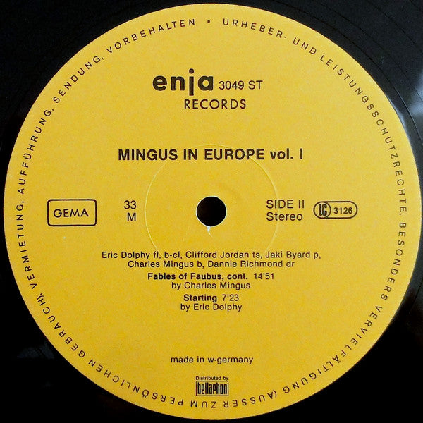 Mingus In Europe Volume I