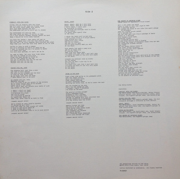 The Heart Of Saturday Night = 土曜日の夜