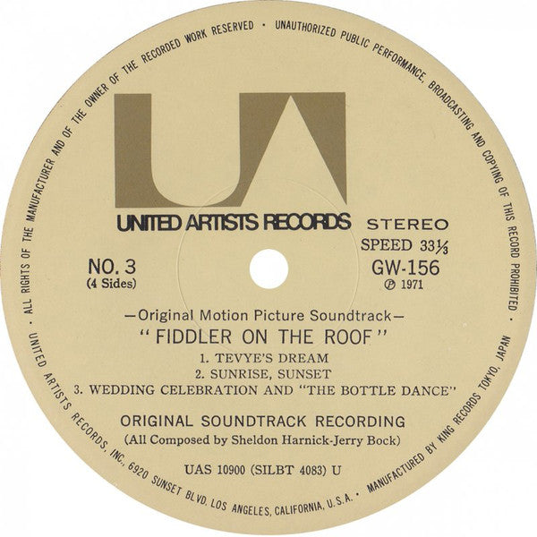 Fiddler On The Roof (Original Motion Picture Soundtrack Recording)