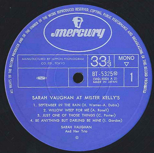Sarah Vaughan At Mister Kelly's