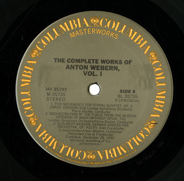 The Complete Works Of Anton Webern, Volume 1 (Op. 1-31)