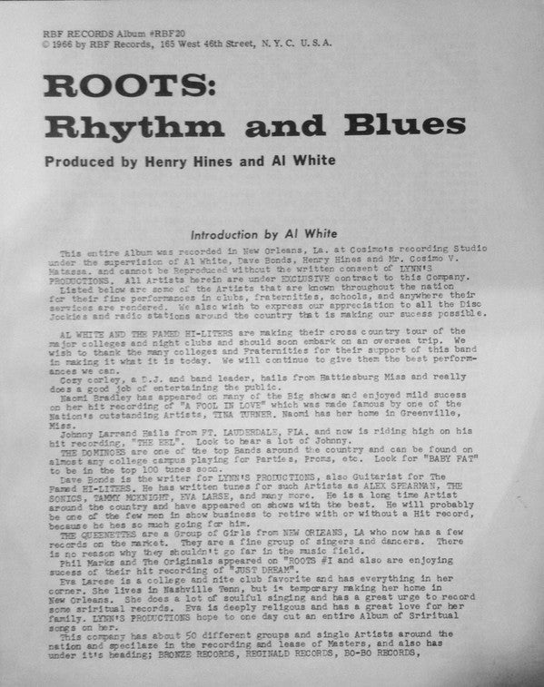 Roots: Rhythm And Blues