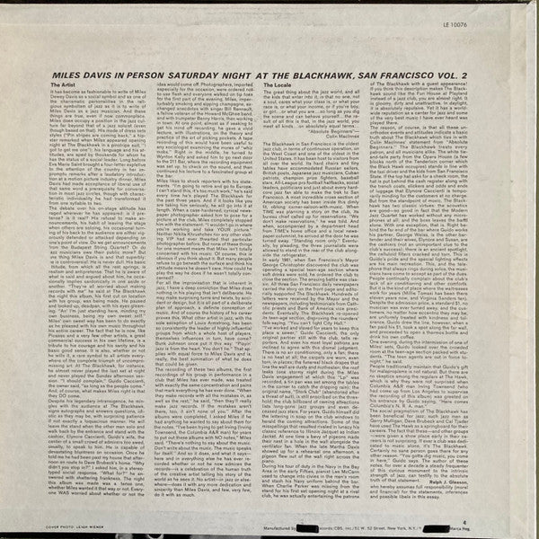 In Person, Saturday Night At The Blackhawk, San Francisco, Volume II