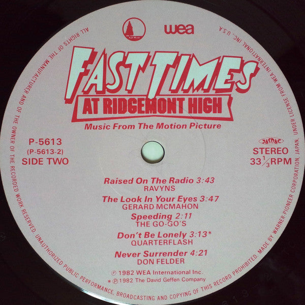 Fast Times At Ridgemont High • Music From The Motion Picture