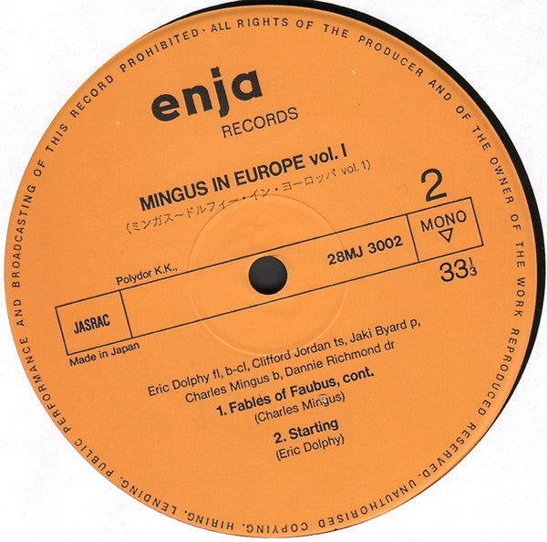 Mingus In Europe Volume I
