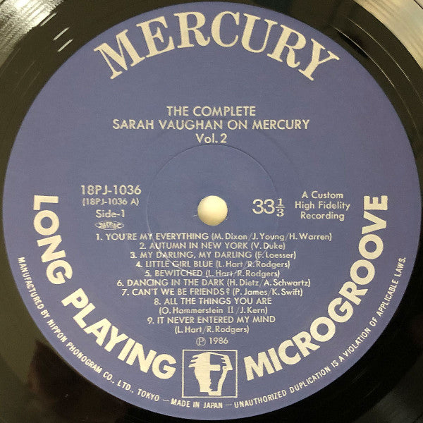 The Complete Sarah Vaughan On Mercury Vol. 2 - Sings Great American Songs; 1956-1957