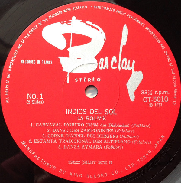 Indios Del Sol = アンデスの祭りと踊り / ボリビアとペルーの伝説音楽