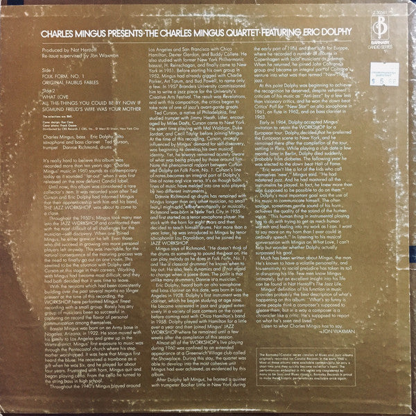 Charles Mingus Presents The Charles Mingus Quartet Featuring Eric Dolphy