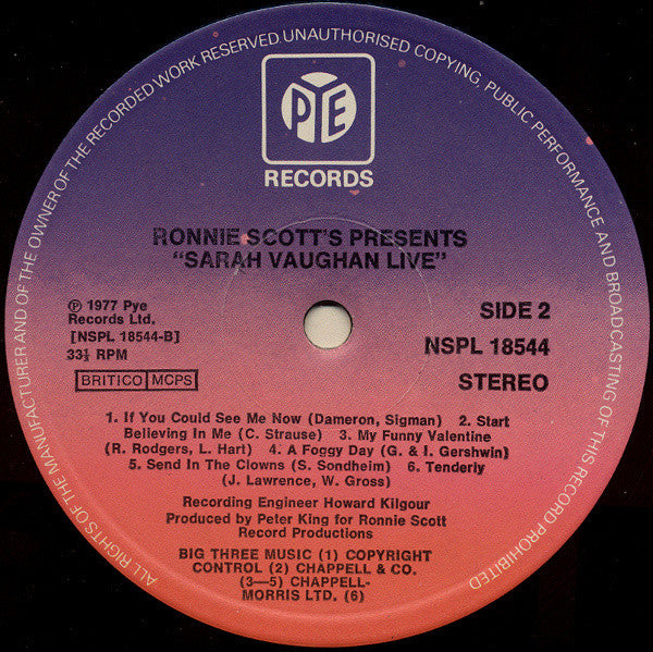 Ronnie Scott's Presents Sarah Vaughan Live