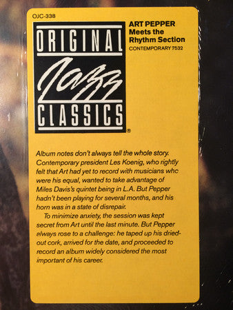 Art Pepper Meets The Rhythm Section