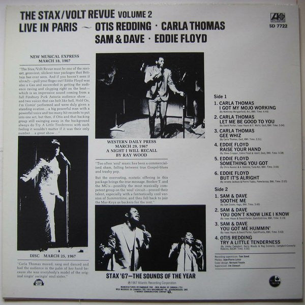 The Stax / Volt Revue, Volume 2, Live In Paris