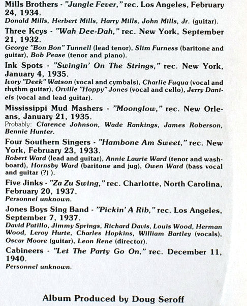 The Human Orchestra (Rhythm Quartets In The Thirties)