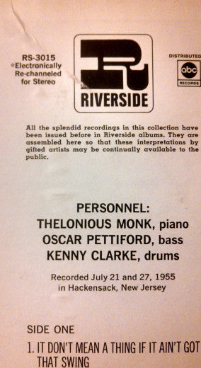 Thelonious Monk Plays Duke