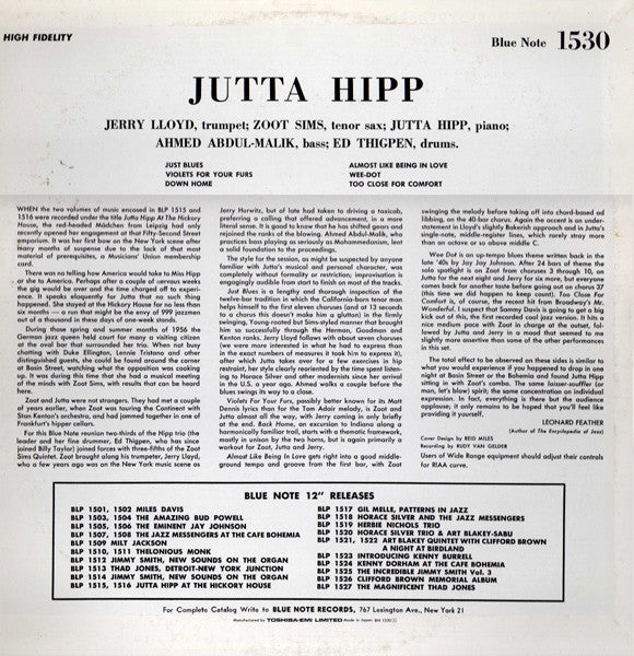 Jutta Hipp With Zoot Sims