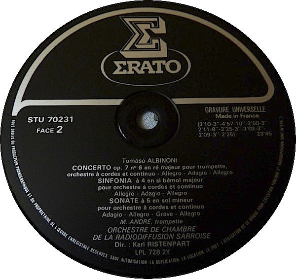 Célèbre Adagio - Concertos & Sinfonies Pour Trompette, Hautbois & Cordes