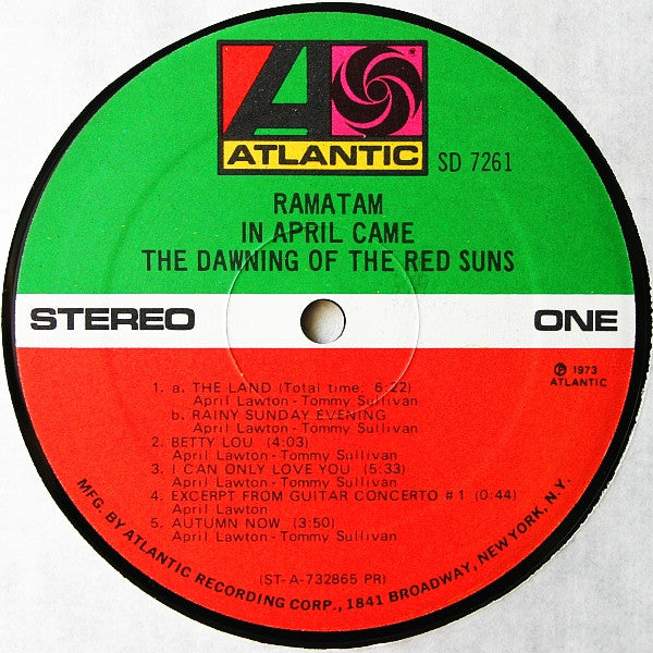 In April Came The Dawning Of The Red Suns