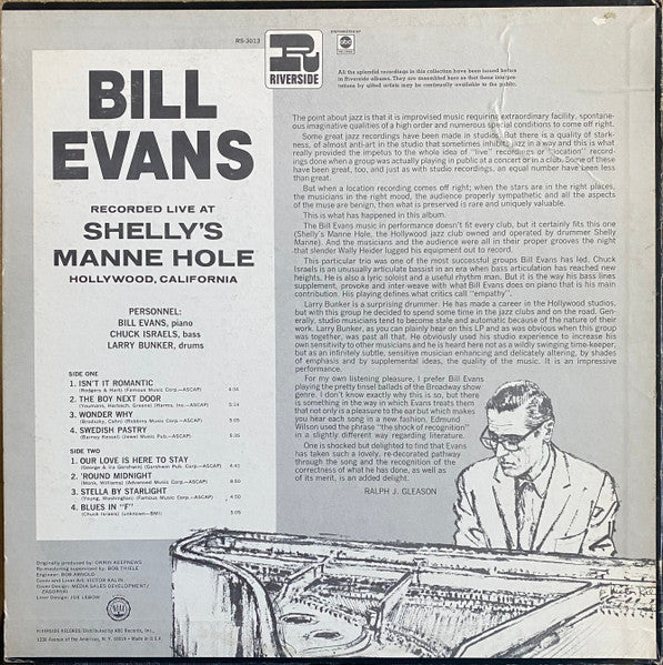 Recorded Live At Shelly's Manne Hole, Hollywood, California