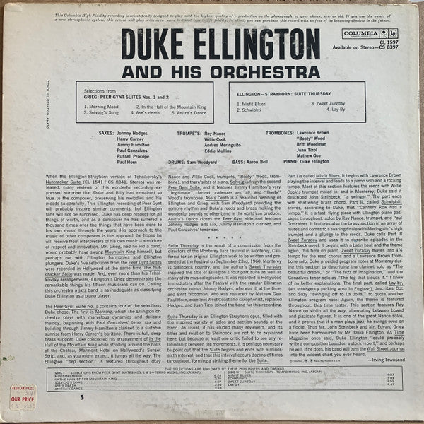 Selections From Peer Gynt Suites Nos. 1 & 2 And Suite Thursday