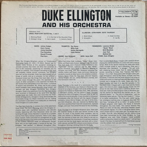 Selections From Peer Gynt Suites Nos. 1 & 2 And Suite Thursday