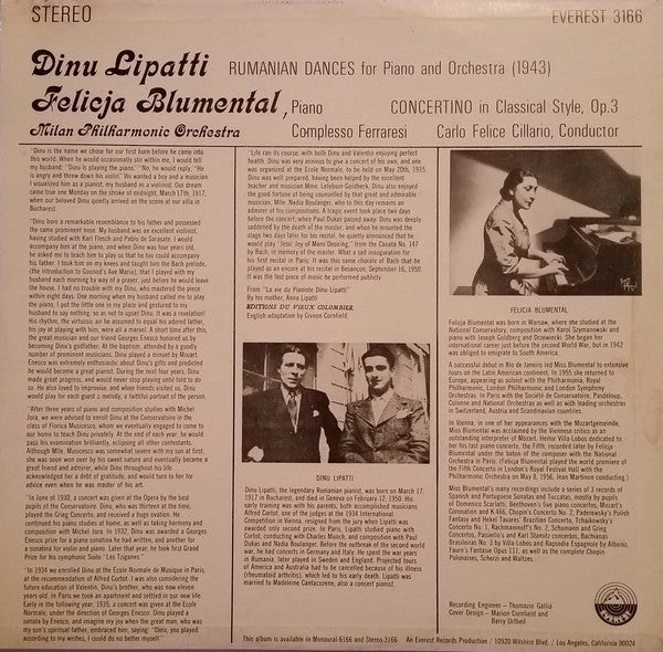 Concerto In Classical Style / Op. 3. Rumanian Dances For Piano And Orchestra