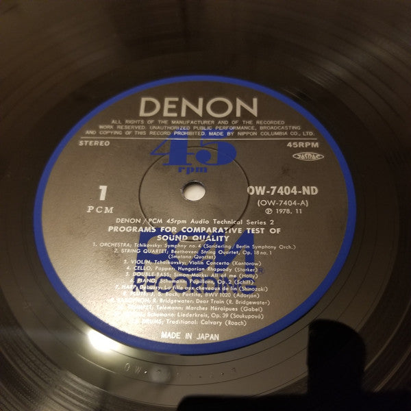 Programs For Comparative Test Of Sound Quality