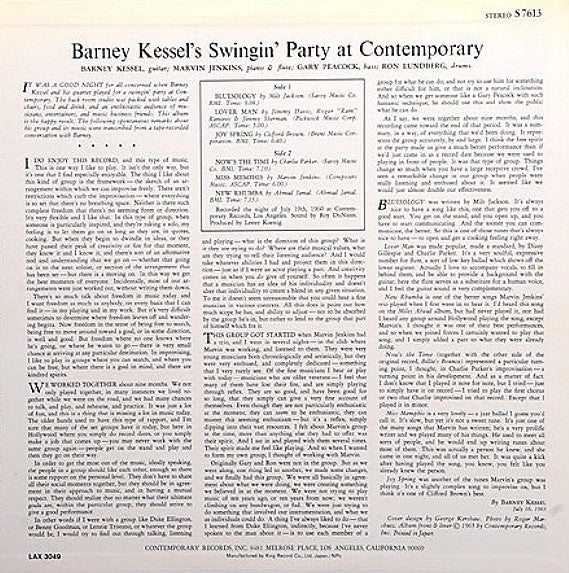 Barney Kessel's Swingin' Party At Contemporary