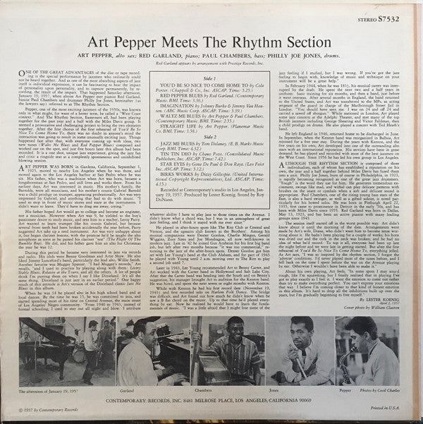 Art Pepper Meets The Rhythm Section
