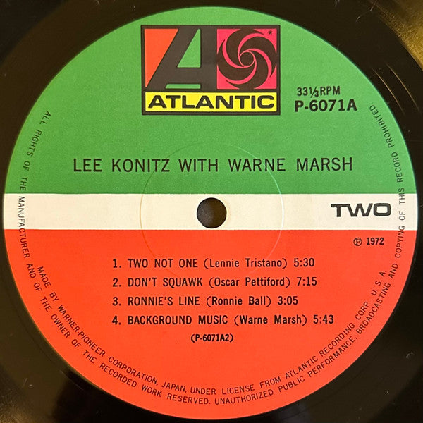 Lee Konitz With Warne Marsh