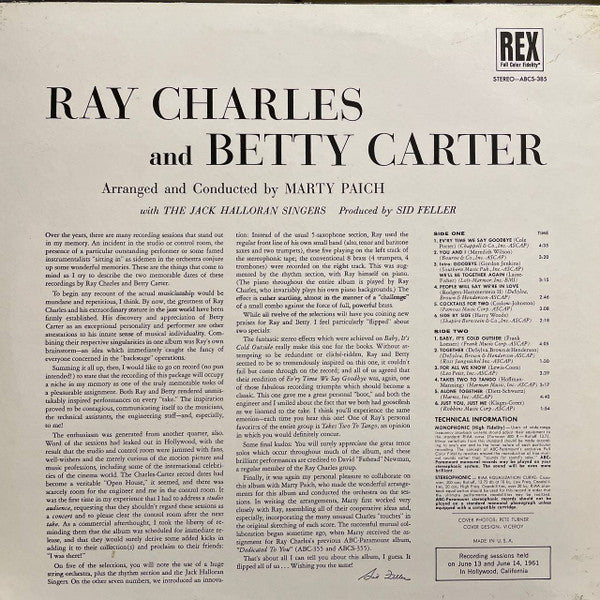 Ray Charles And Betty Carter With The Jack Halloran Singers