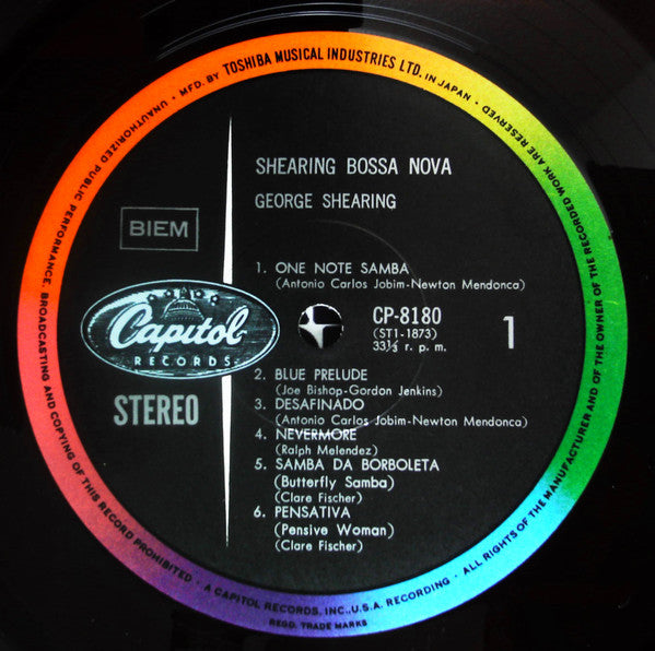 George Shearing Bossa Nova (The Shearing Piano With Woodwinds And Brazilian Rhythm)