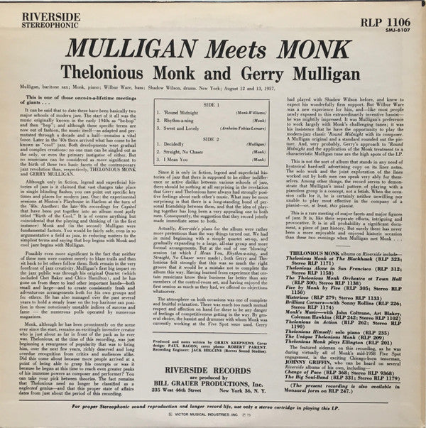 Mulligan Meets Monk