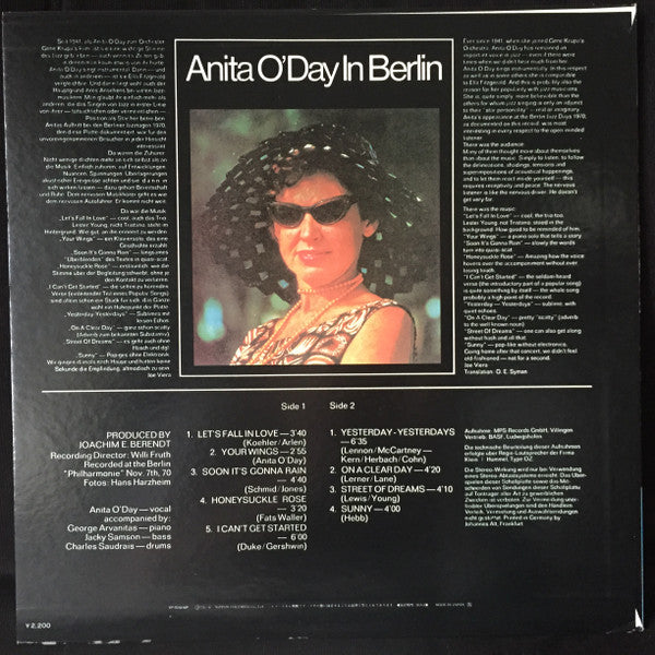 Anita O'Day In Berlin, Recorded Live At The Berlin Jazz Festival