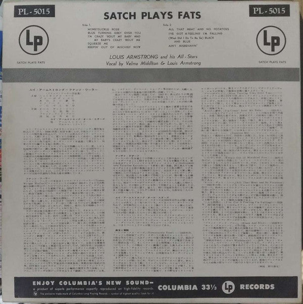 Satch Plays Fats: A Tribute To The Immortal Fats Waller By Louis Armstrong And His All-Stars