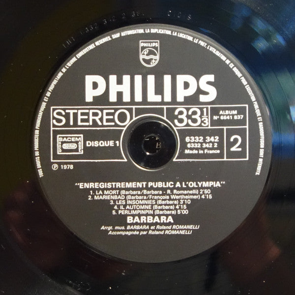 Les Insomnies / Enregistrement Public A L'Olympia