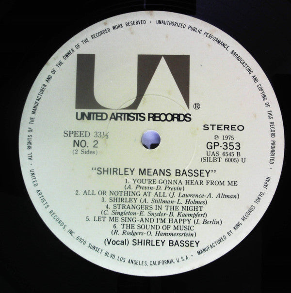 Shirley Means Bassey