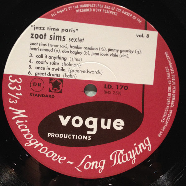 Zoot Goes To Town: Jazz Time Paris, Vol. 8