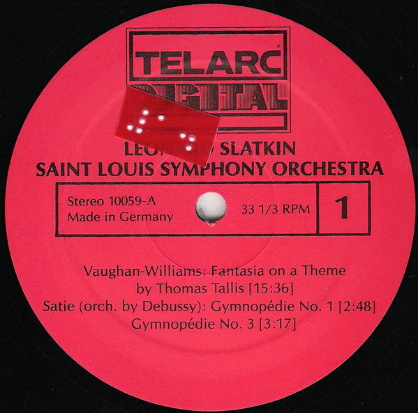 Fantasia On A Theme By Thomas Tallis, Adagio For Strings, Irish Tune From County Derry, Pavane, Gymnopedies Nos.1 And 3