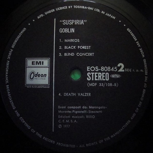 Suspiria (Musiche Dalla Colonna Sonora Originale Del Film) = サスペリア