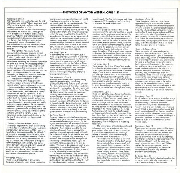 The Complete Works Of Anton Webern, Volume 1 (Op. 1-31)