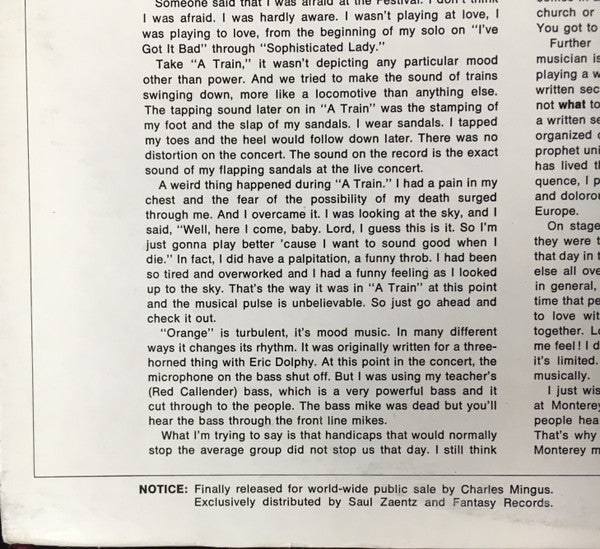 Mingus At Monterey