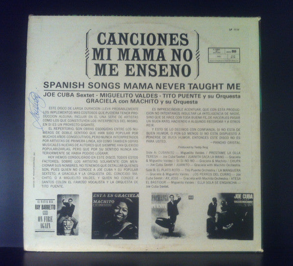 Master Release: Canciones Mi Mama No Me Enseno (Spanish Songs Mama Never Taught Me) by Joe Cuba Sextet
