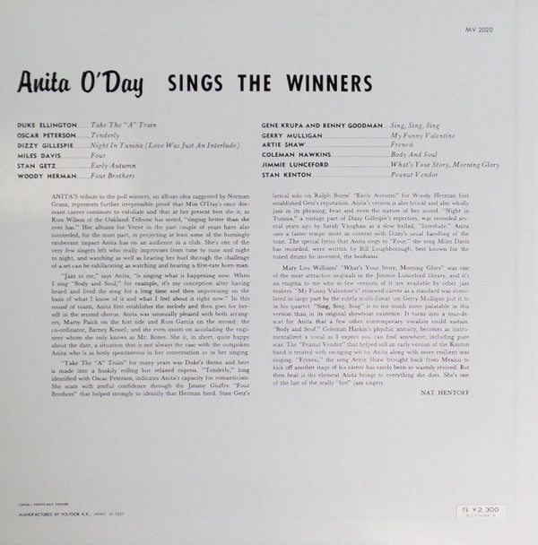 Anita O'Day Sings The Winners