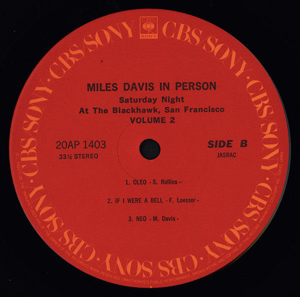 In Person, Saturday Nights At The Blackhawk, San Francisco, Volume II