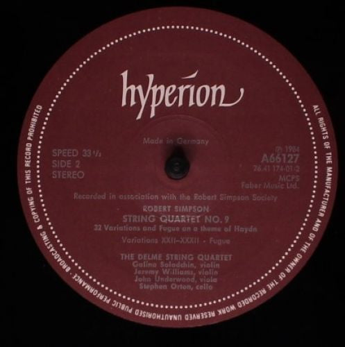 String Quartet No9 (32 Variations And Fugue On A Theme Of Haydn)
