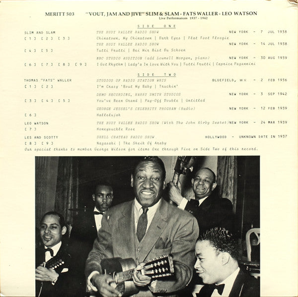 Vout, Jam & Jive (Live Performances 1937 - 1942)