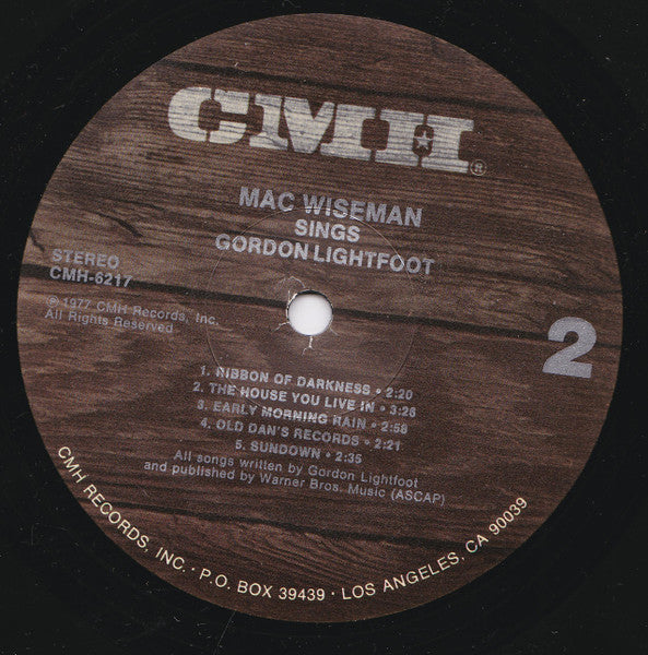 Mac Wiseman Sings Gordon Lightfoot