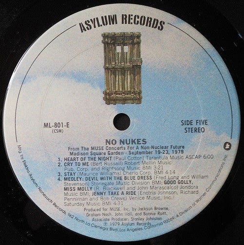 No Nukes - From The Muse Concerts For A Non-Nuclear Future - Madison Square Garden - September 19-23, 1979