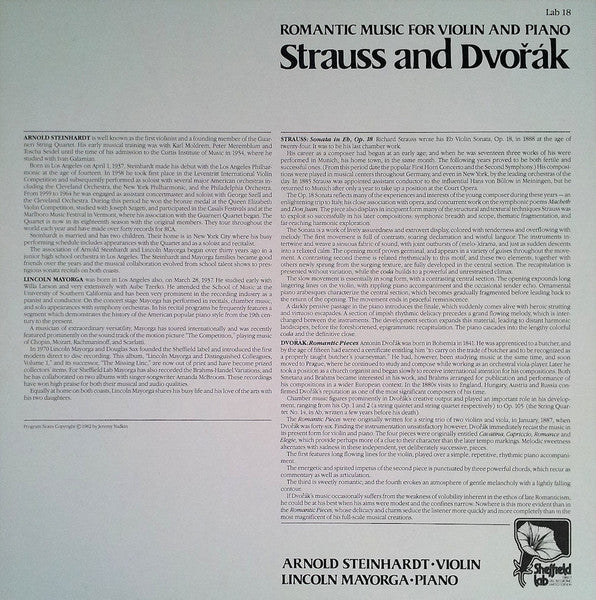 Romantic Music For Violin And Piano - Strauss And Dvorak