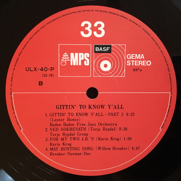 Gittin' To Know Y'All